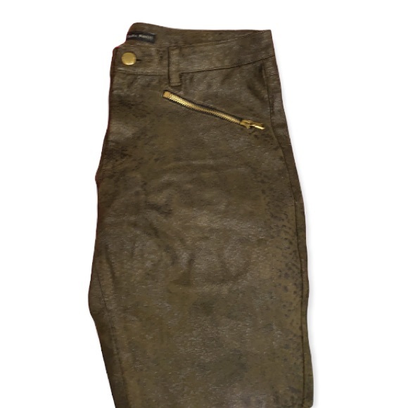 ZARA Python Snakeskin Suede Stretchy Skinny Jeans w/ ankle zips!!! Size 6 - Picture 11 of 16